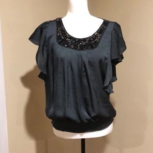 Women’s dark green top size Med